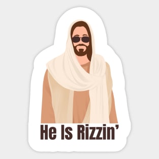 He Is Rizzin Funny Easter Sticker